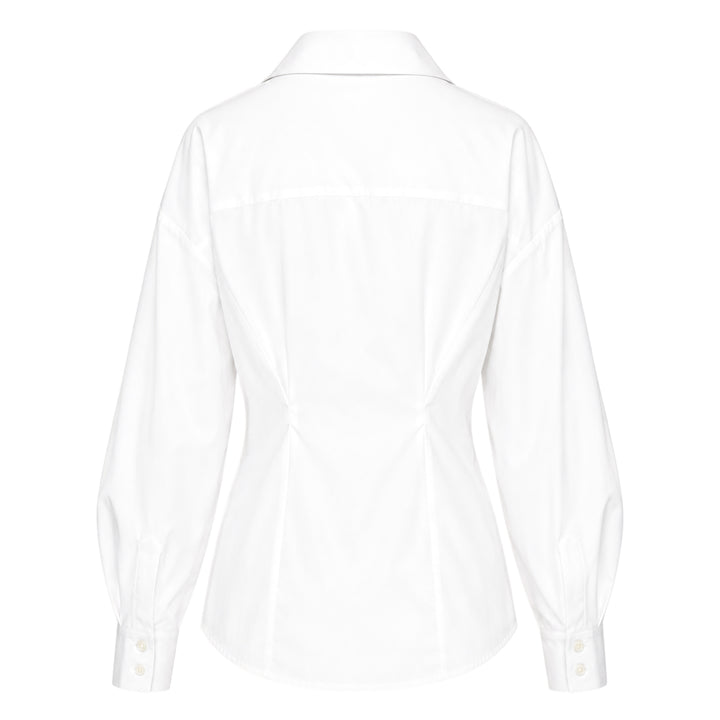 Fitted Waist Long Sleeve Collared Shirt