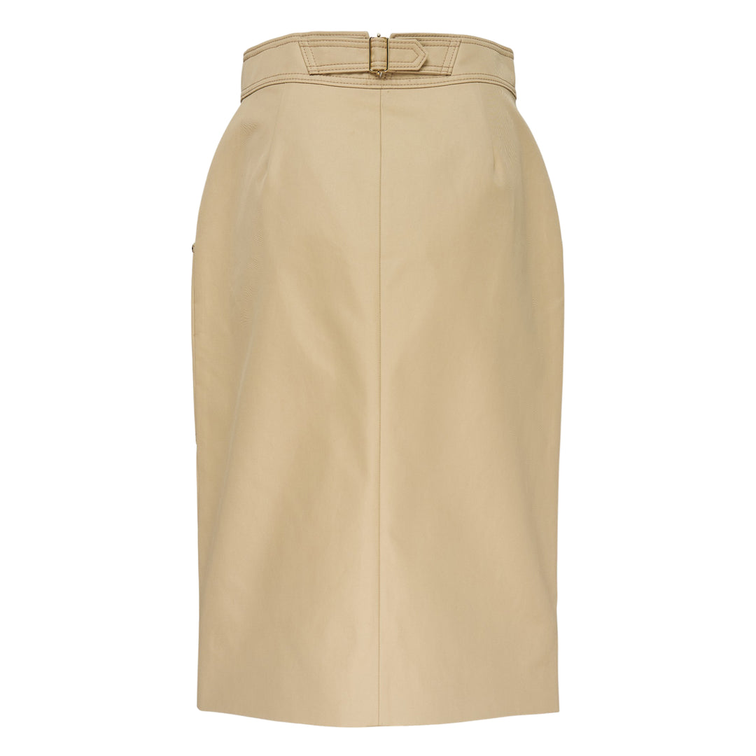 Belted Leather Pencil Skirt