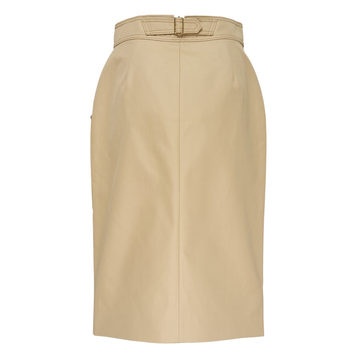 Belted Leather Pencil Skirt
