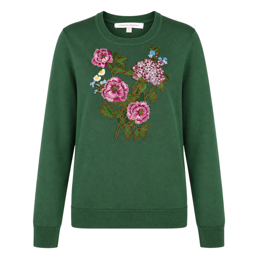 Floral Embroidered Long Sleeve Sweater