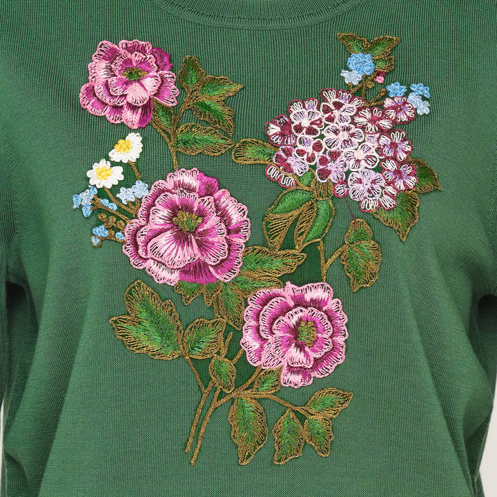 Floral Embroidered Long Sleeve Sweater