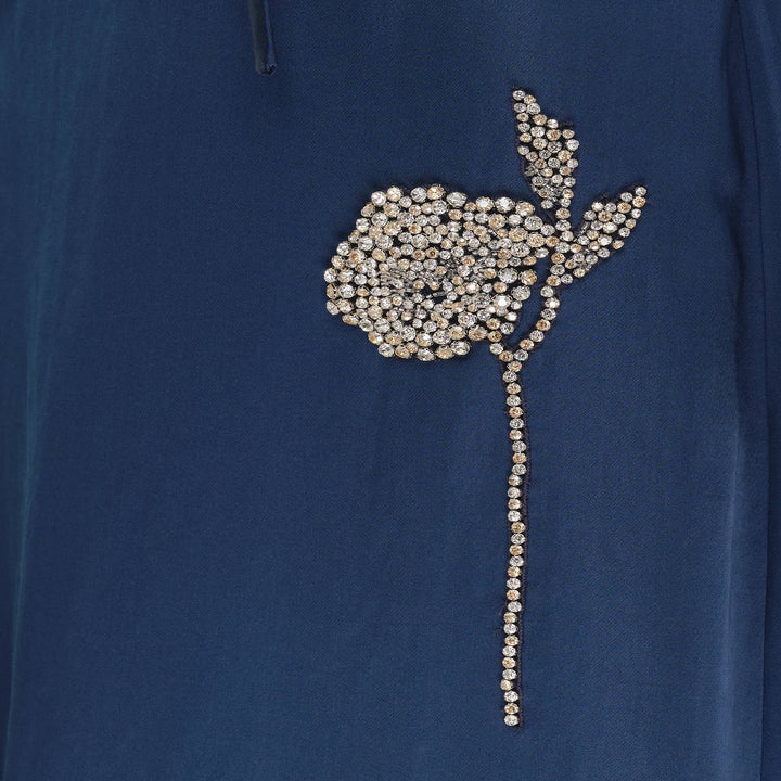 Embroidered Heavy Satin Dress