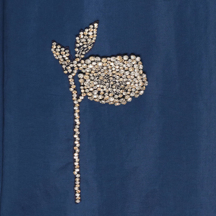 Embroidered Heavy Satin Dress