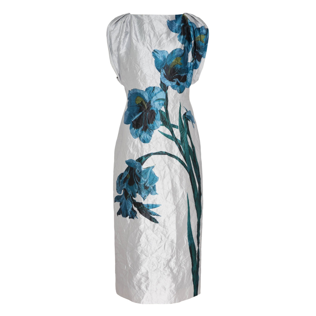 Floral Textured Satin Dress