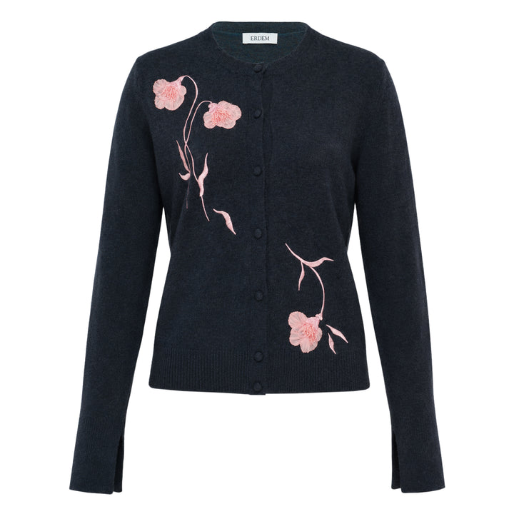 Embroidered Fitted Cardigan