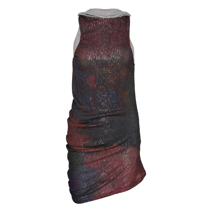 Sequins Draped Printed Top