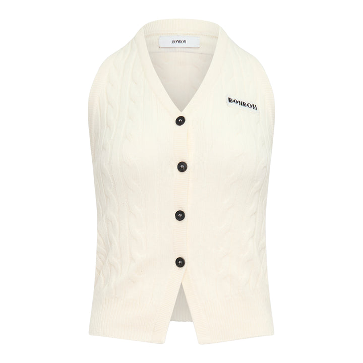 Cable Knit Cardigan Vest