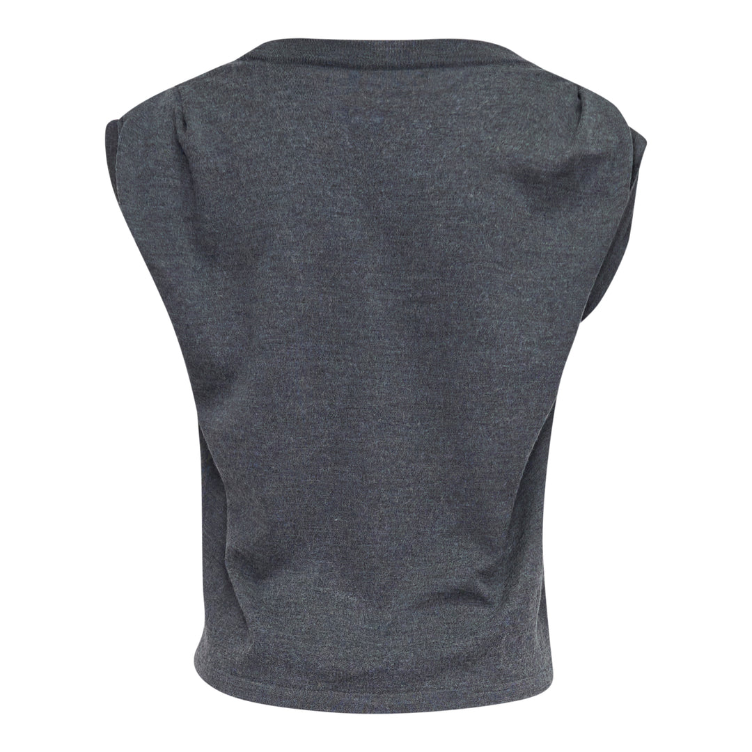 Shoulder-Tuck Sleeveless Sweat