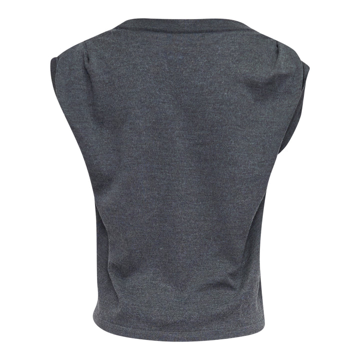 Shoulder-Tuck Sleeveless Sweat