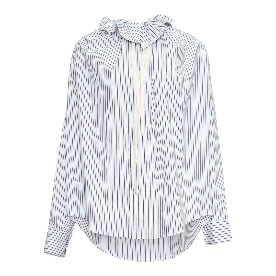 Gathered Neck Long Sleeve Shirt