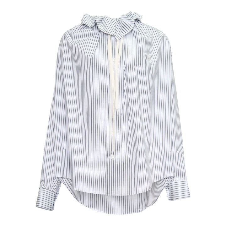 Gathered Neck Long Sleeve Shirt
