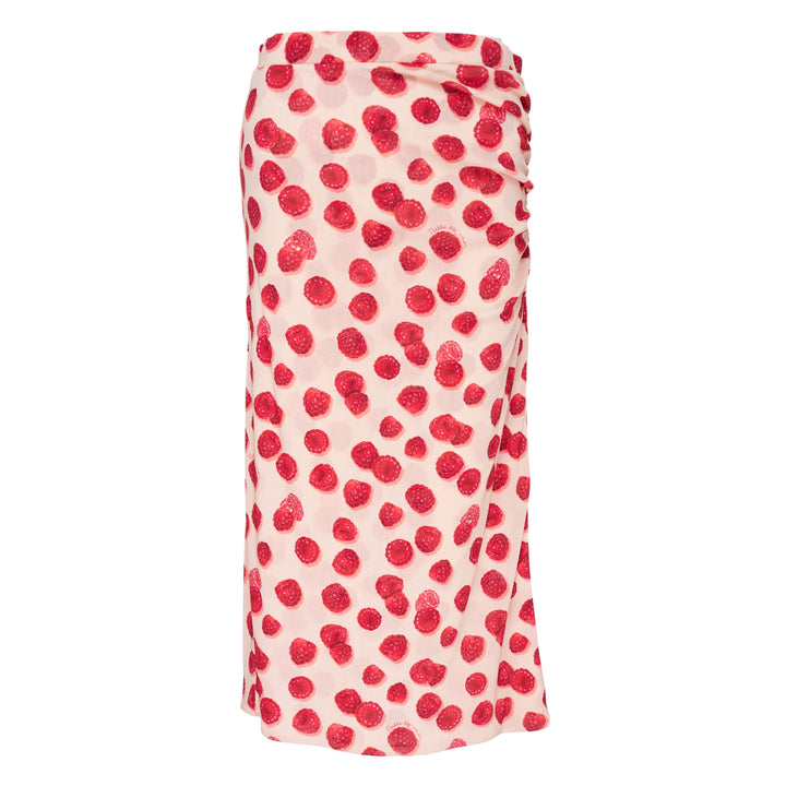 Raspberry Printed Mesh Skirt