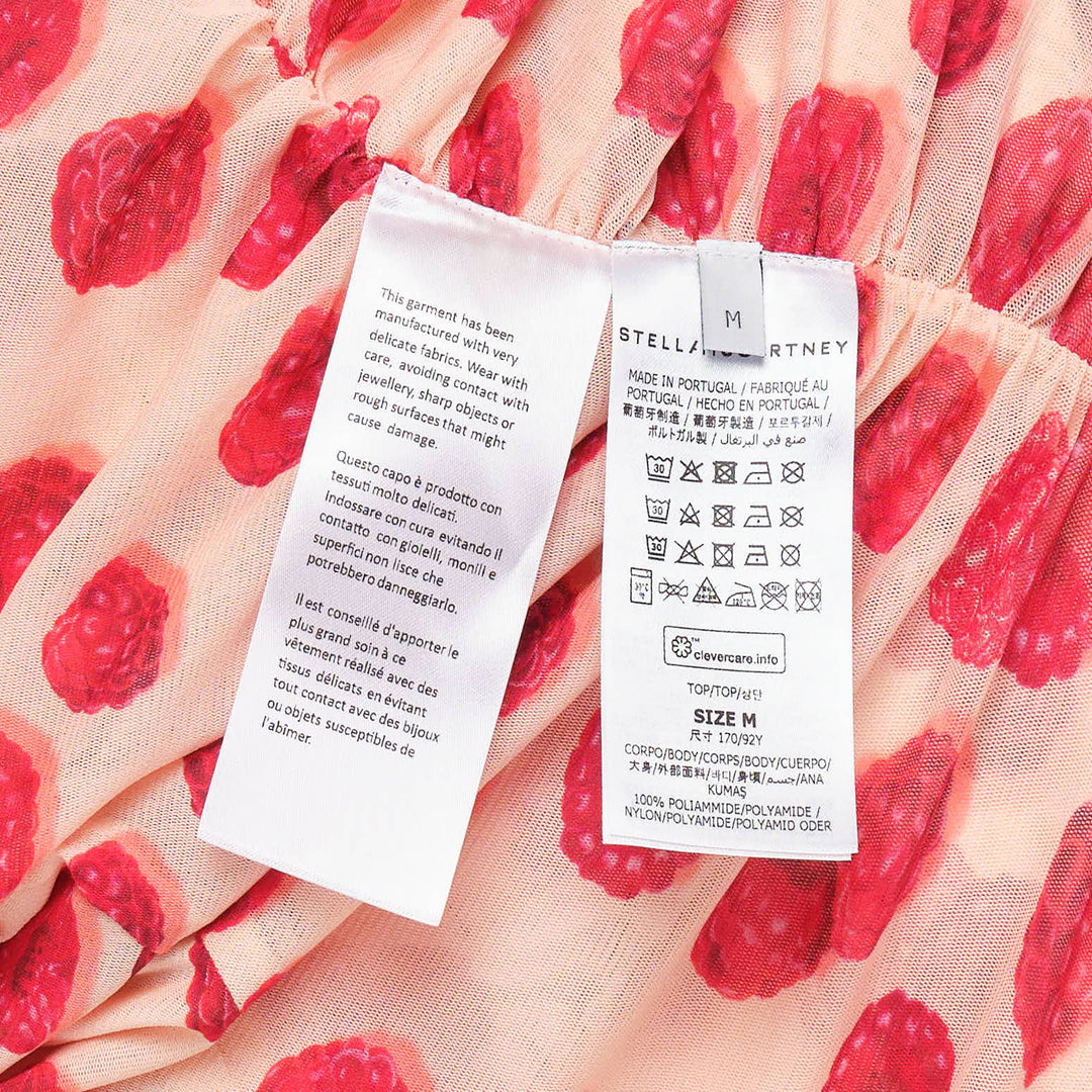 Raspberry Printed Mesh Top