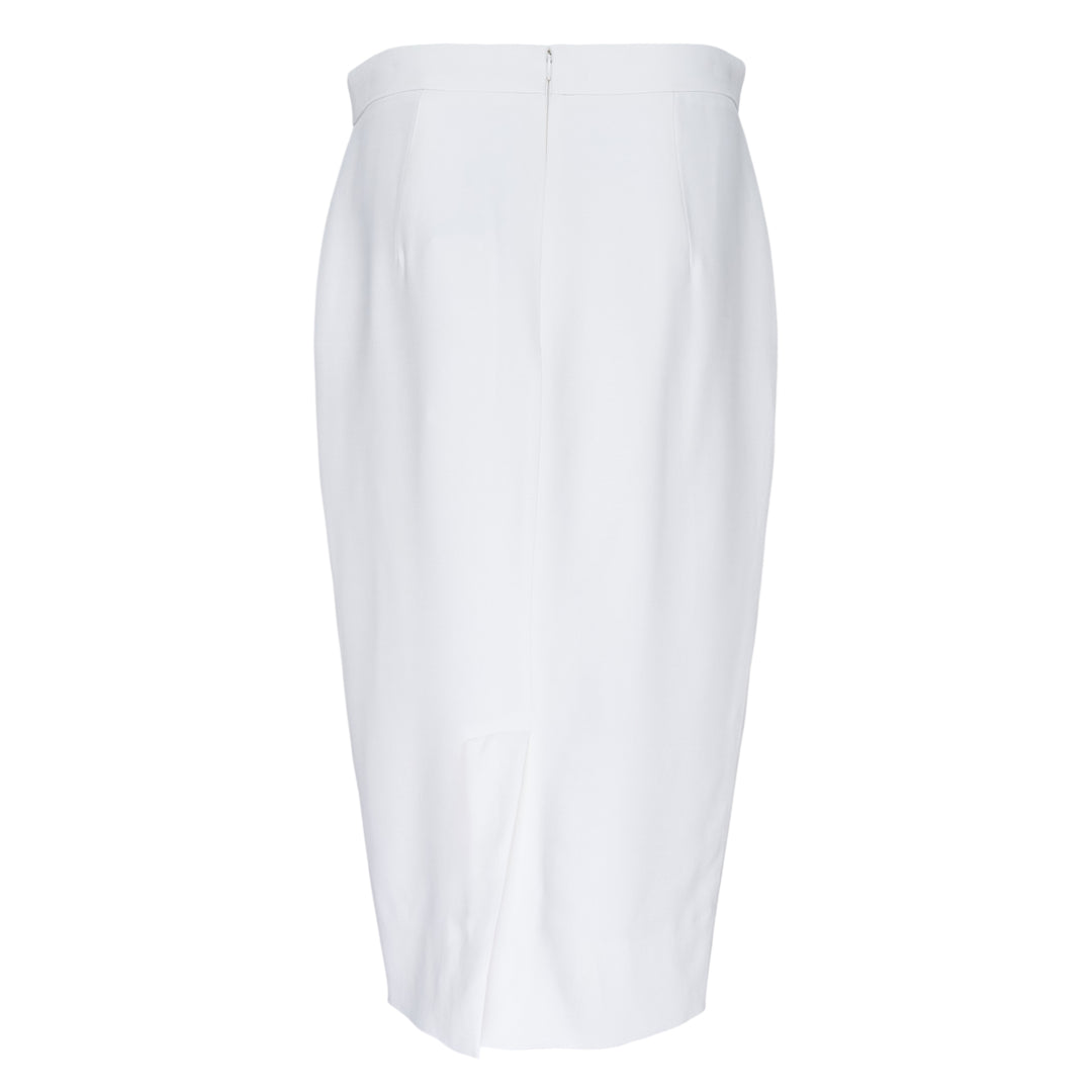 White Pleated Midi Skirt