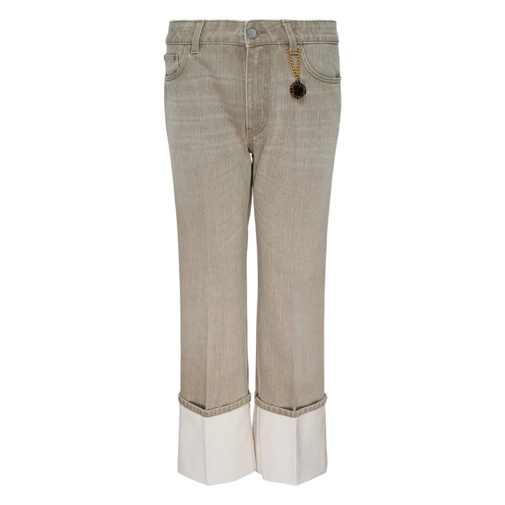 Cropped Turn Up Jeans