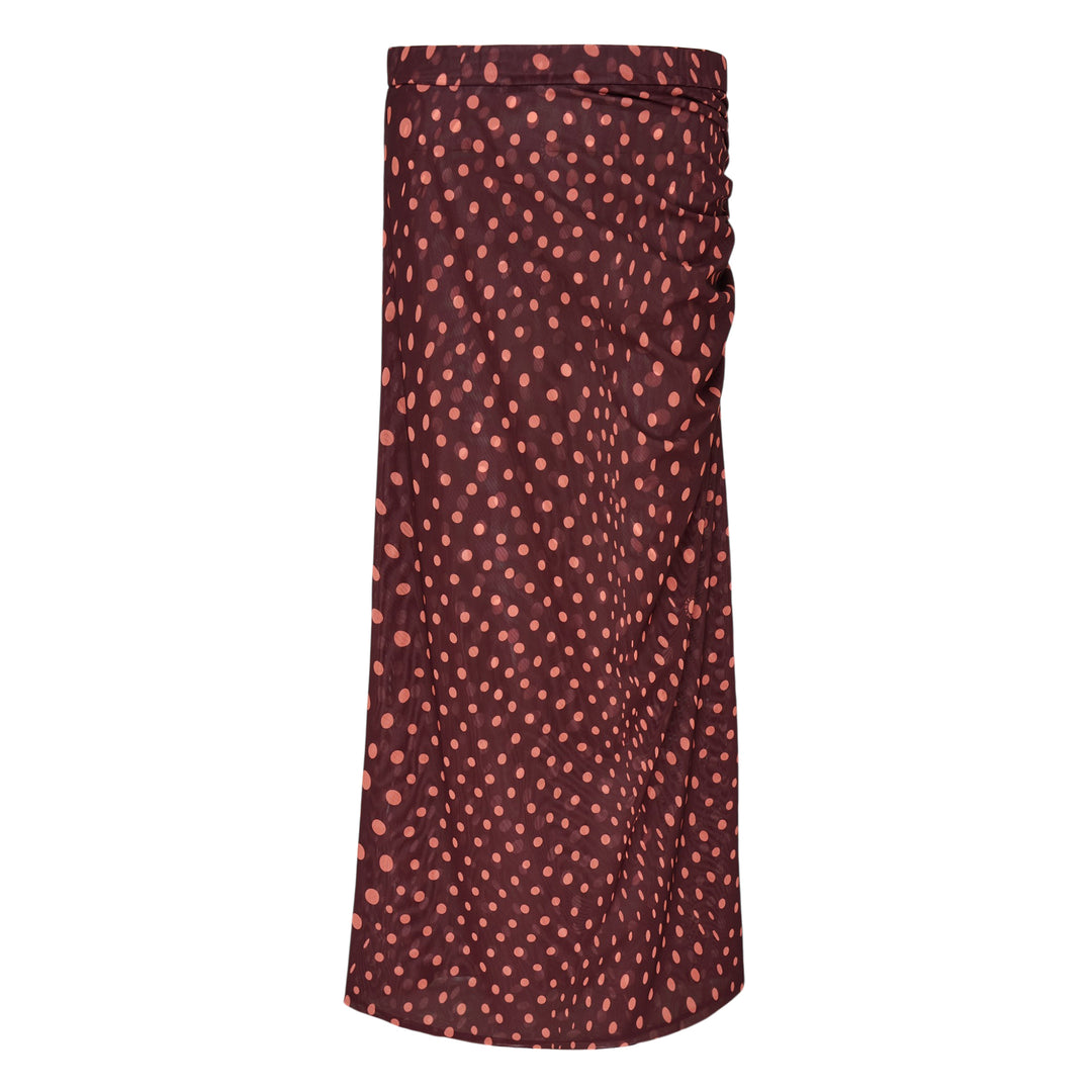 Polka Dot Mesh Long Skirt