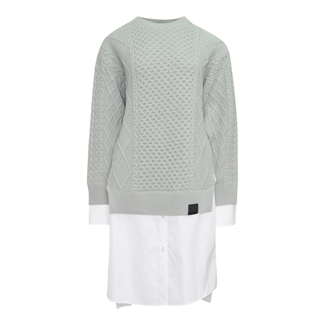 Cable Knit Shirting Dress