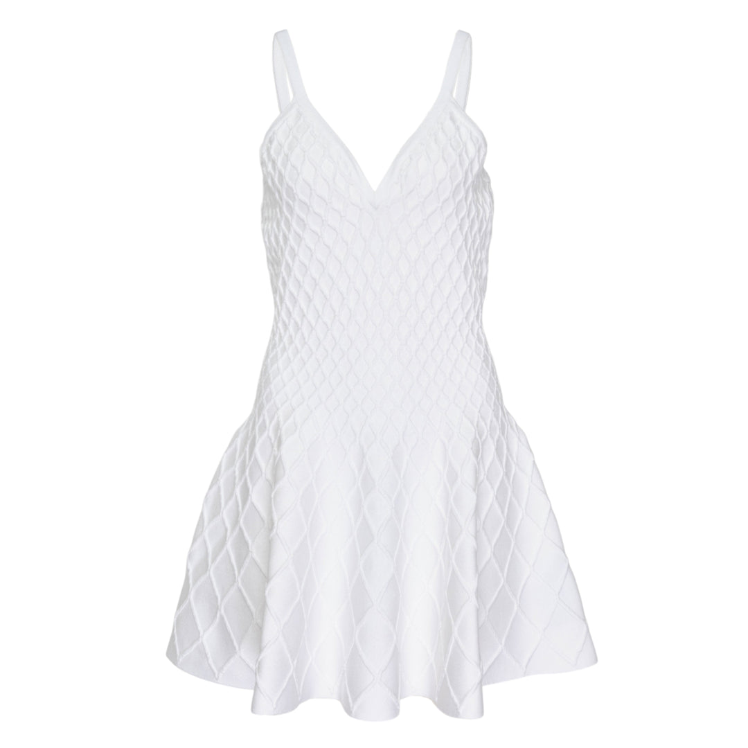Quilted Compact Viscose Knit Dress
