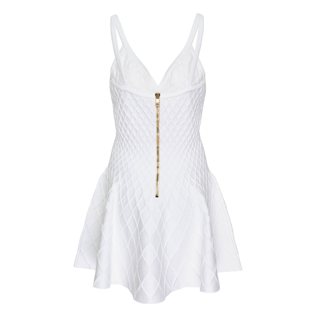 Quilted Compact Viscose Knit Dress