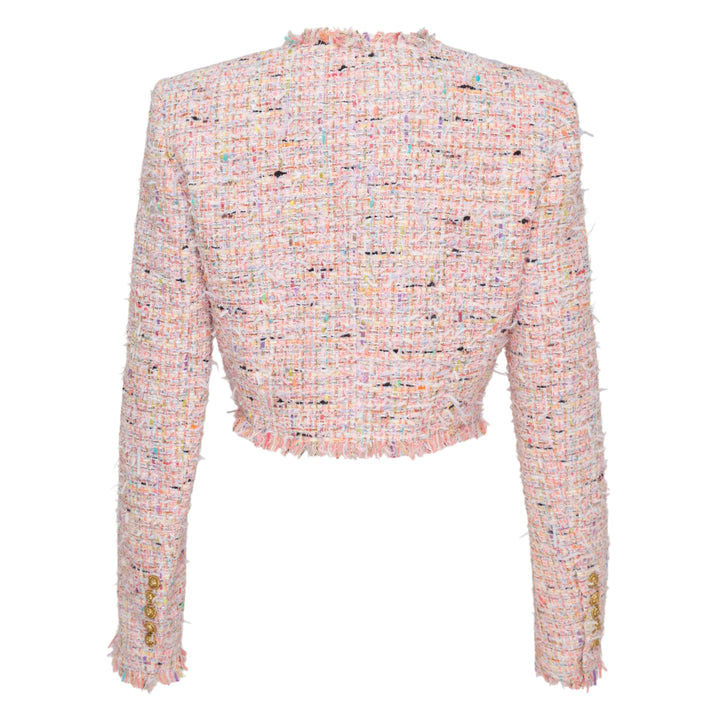 Multicolour Light Tweed Cropped Jacket
