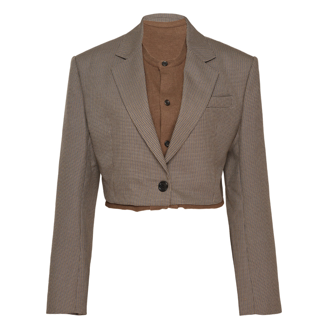 Brown Check Hybrid Jacket