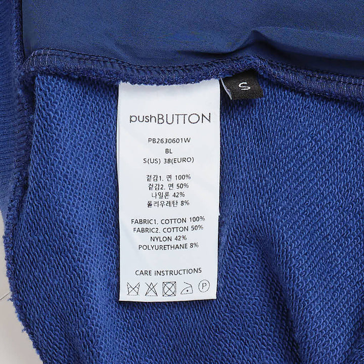 Blue Draped Zip-Up Hoodie