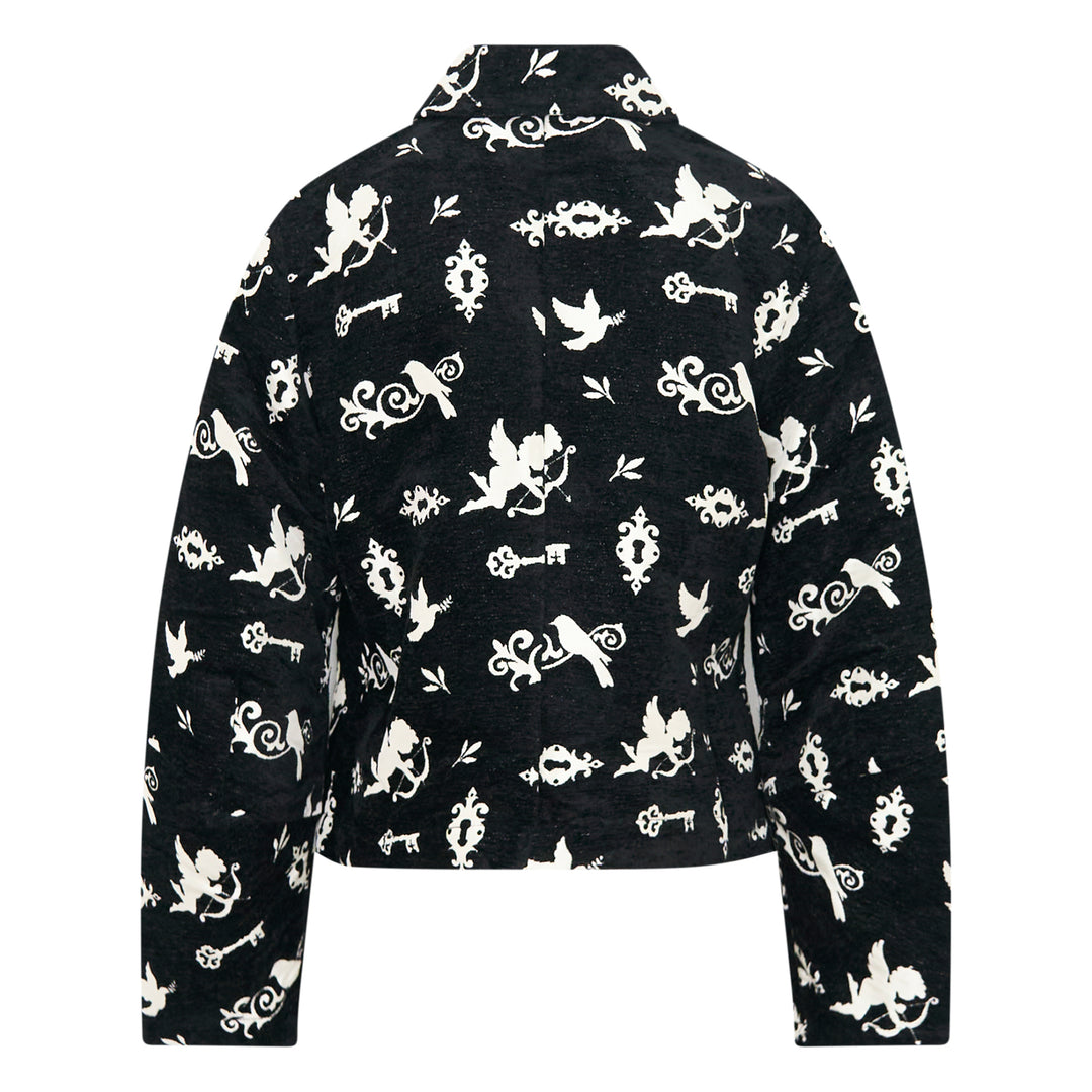 Cupid Print Cropped Jacket