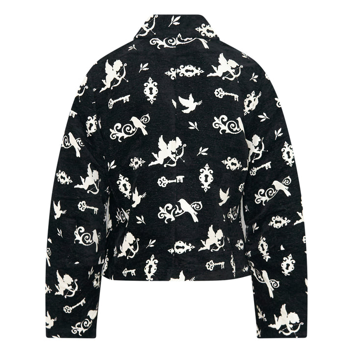 Cupid Print Cropped Jacket