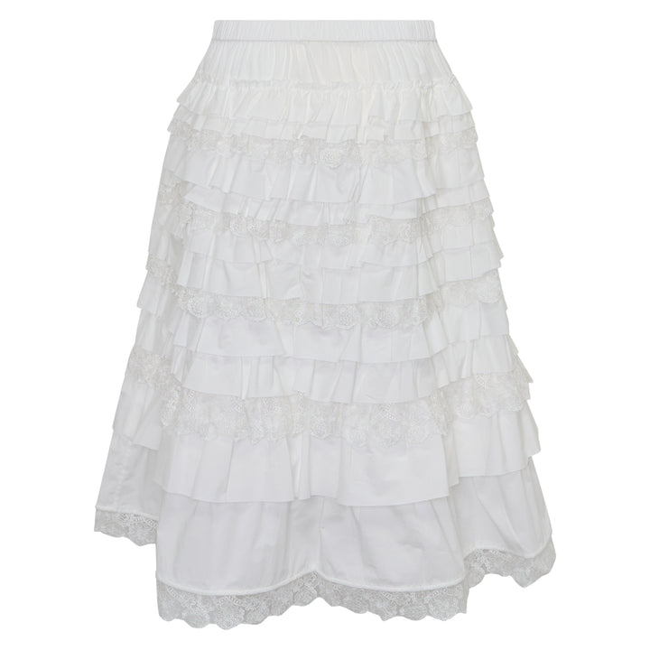 Midi Ruffle Lace Skirt
