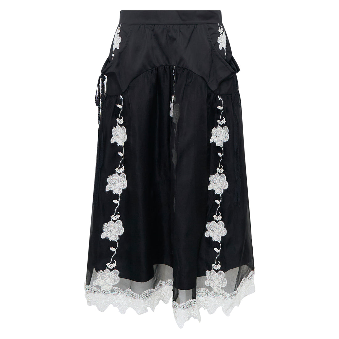 Layered Lace Midi Skirt