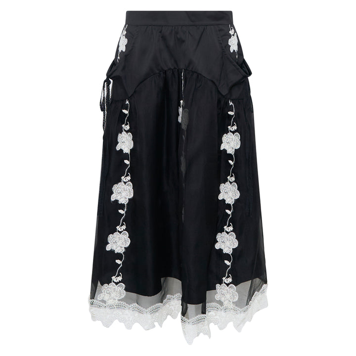 Layered Lace Midi Skirt