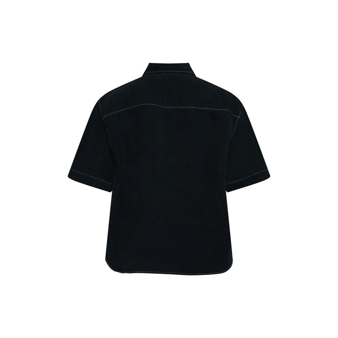 Script Linen Short Sleeve Shirt