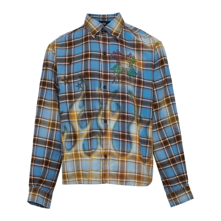 Quad Bleached Flannel Long Sleeve Shirt