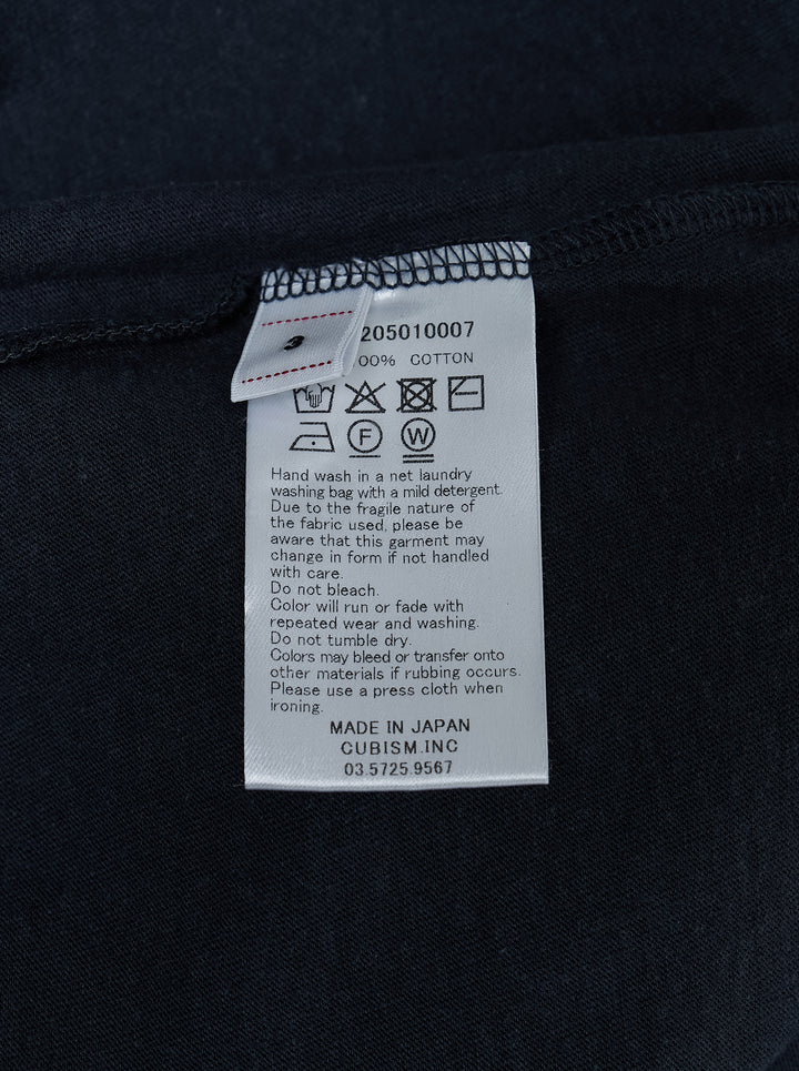 visvim Ultimate Jumbo II short sleeve tee in navy with crew neck and chest pocket, front view - view 3