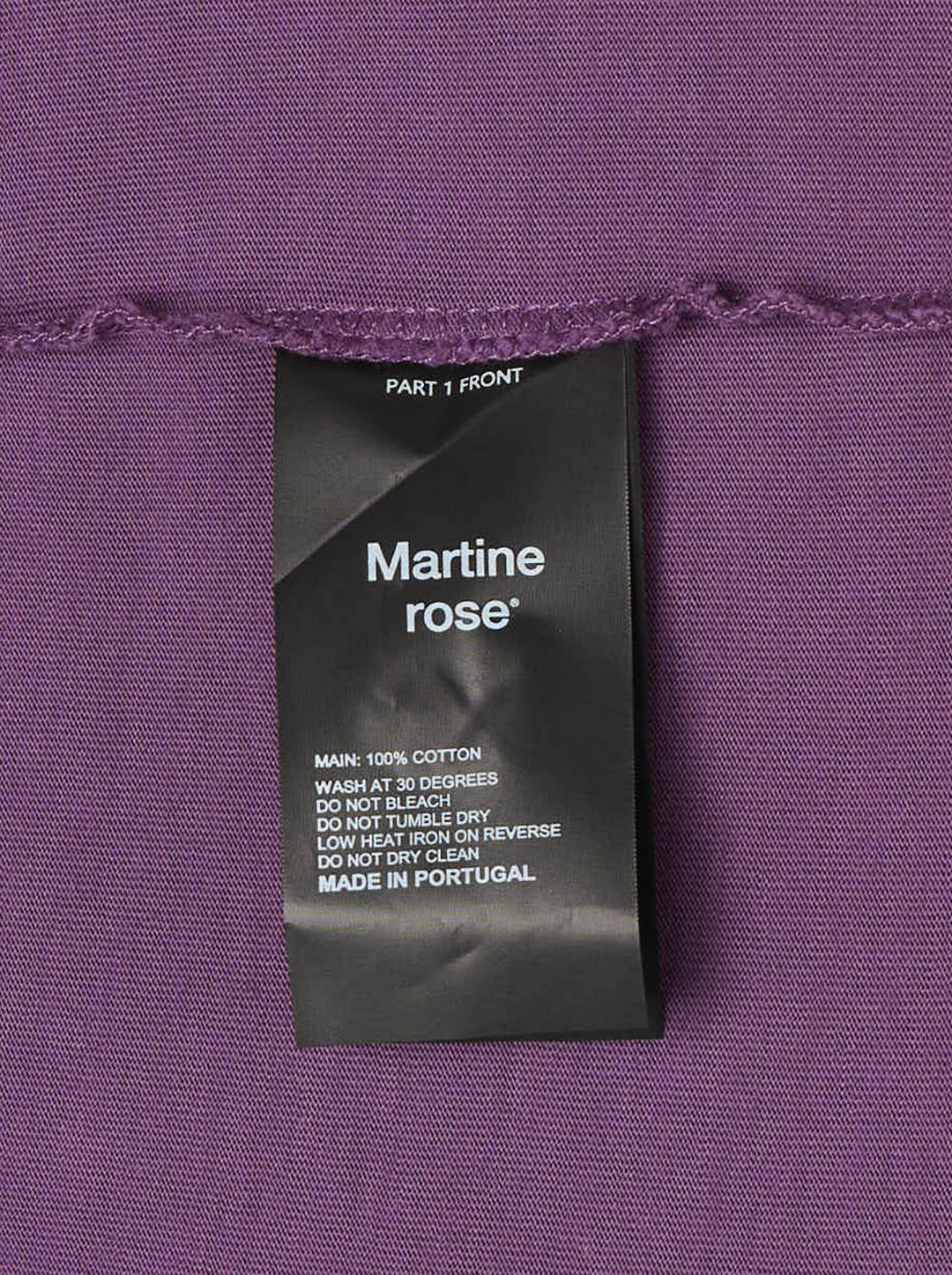 Martine Rose purple shrunken t-shirt with a Joker playing card graphic featuring a jester holding suit-symbol balloons - view 3