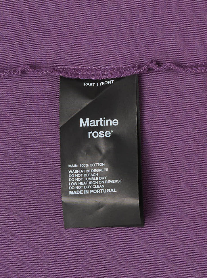 Martine Rose purple shrunken t-shirt with a Joker playing card graphic featuring a jester holding suit-symbol balloons - view 3