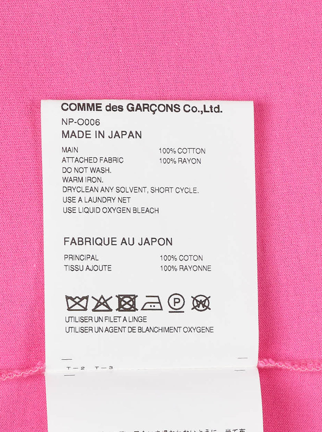 Comme des Garçons Girl pink dress with a short-sleeve jersey tee top and a gathered cherry-print skirt with ruffled pockets - view 3