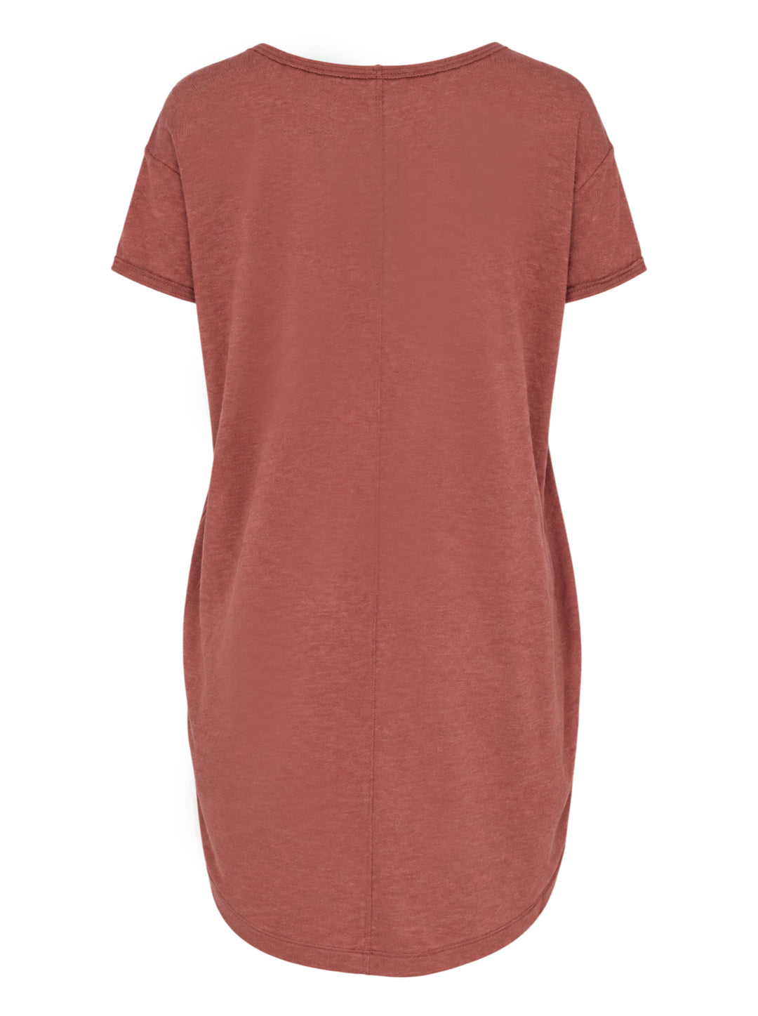 Rick Owens Hiked T-shirt in washed heathered jersey with scoop neckline and asymmetric ruched hem - view 2