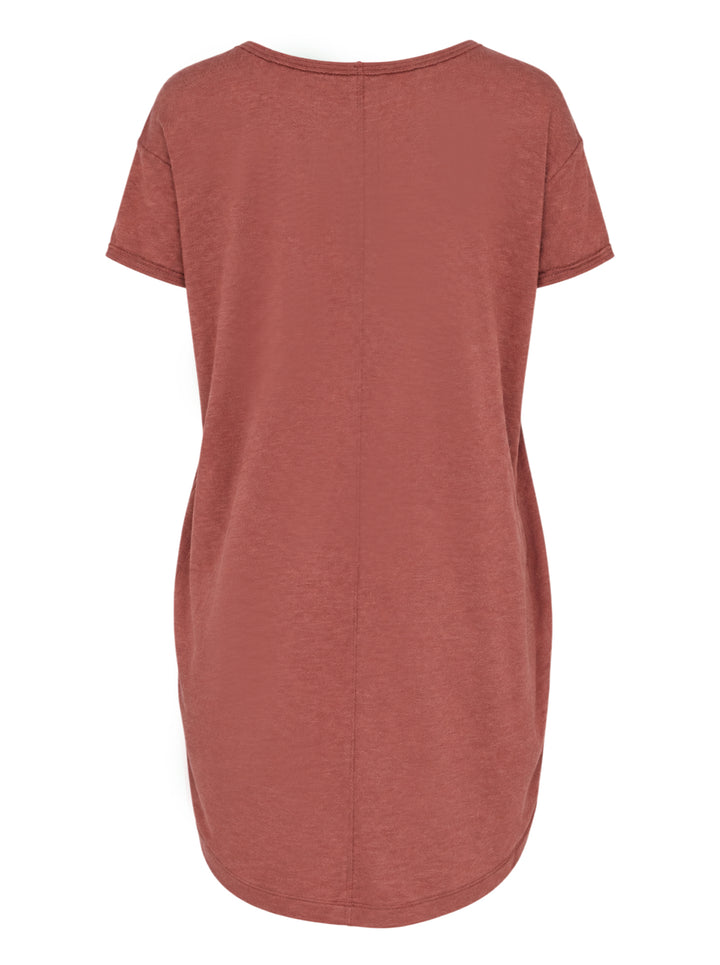 Rick Owens Hiked T-shirt in washed heathered jersey with scoop neckline and asymmetric ruched hem - view 2