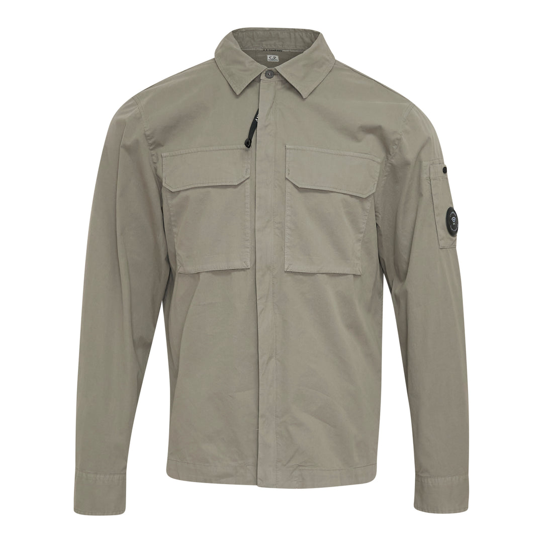 Organic Gabardine Zipped Overshirt