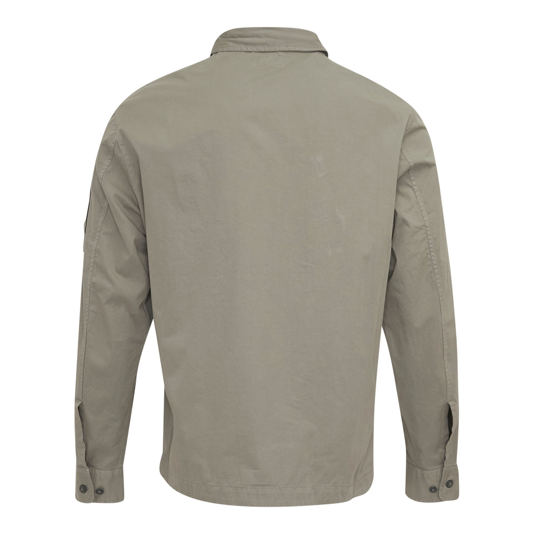 Organic Gabardine Zipped Overshirt