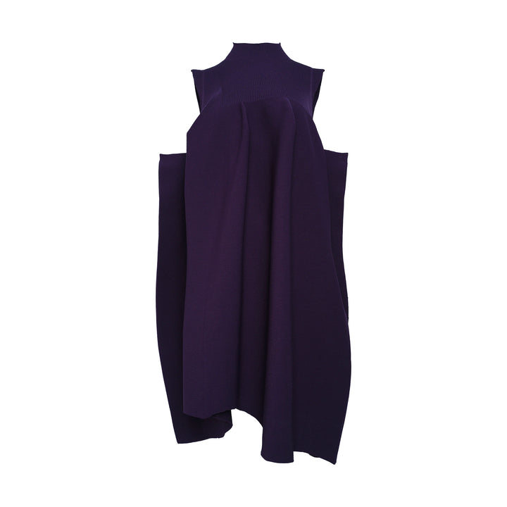 Pottery Crease Asymmetric Knit Dress