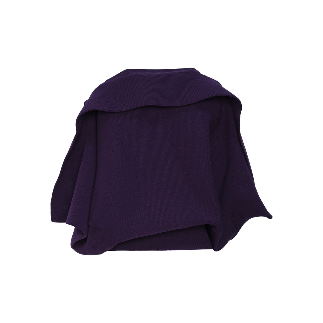 Pottery Crease Glitter Asymmetric Knit Top