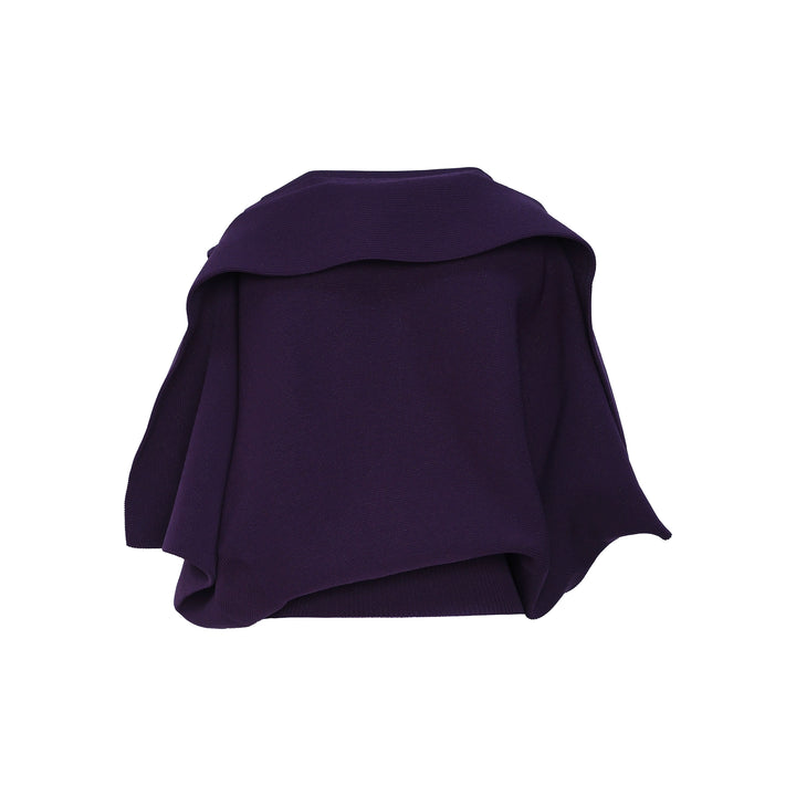 Pottery Crease Glitter Asymmetric Knit Top