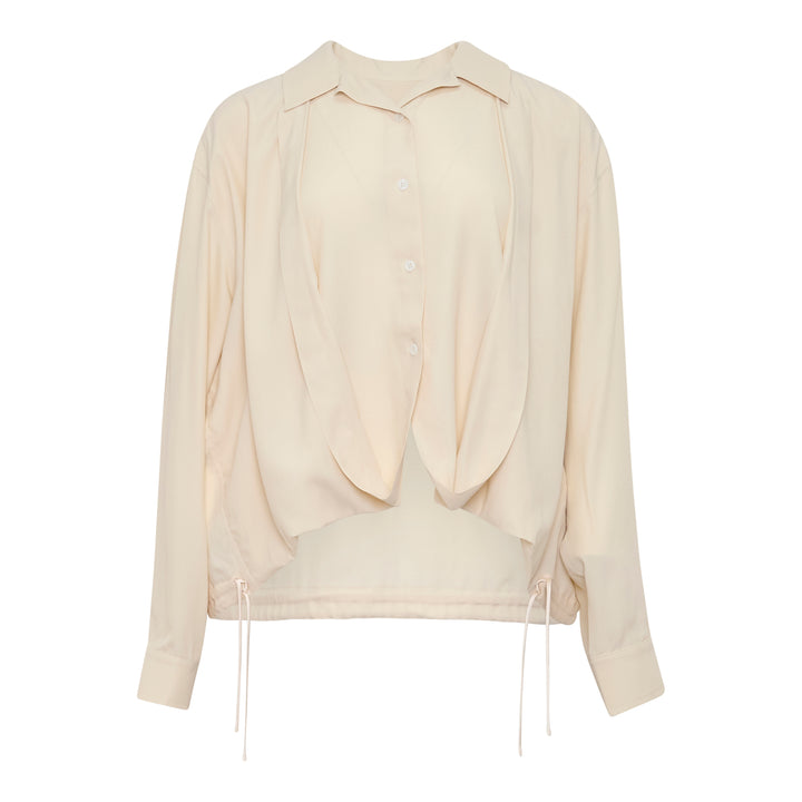 Layered Blouse with Tucked Hem
