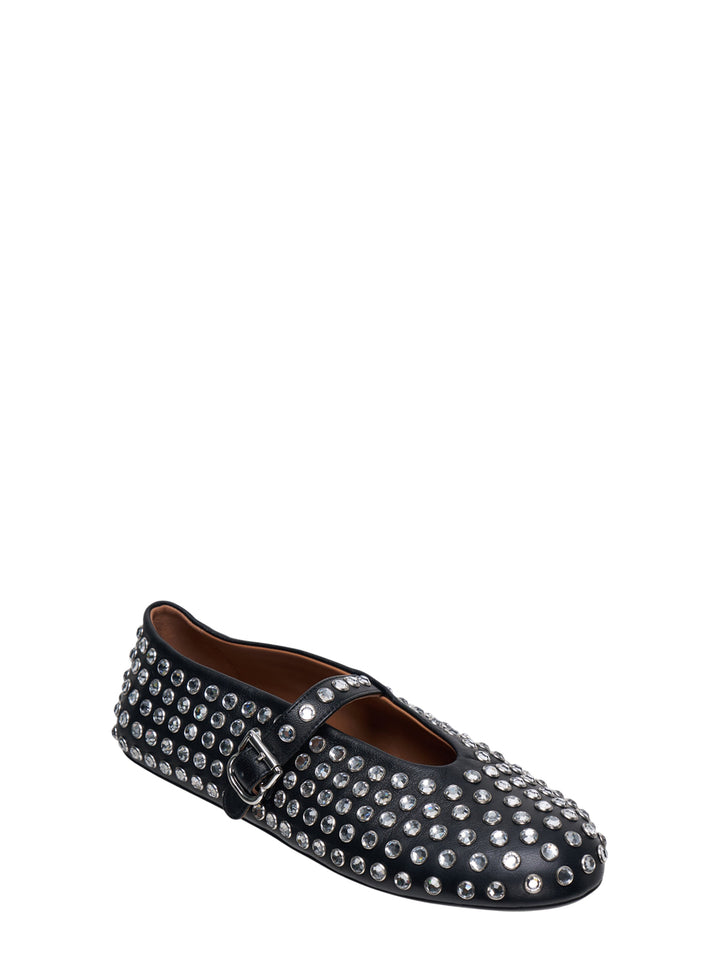 Crystal Studded Mary Jane Flats