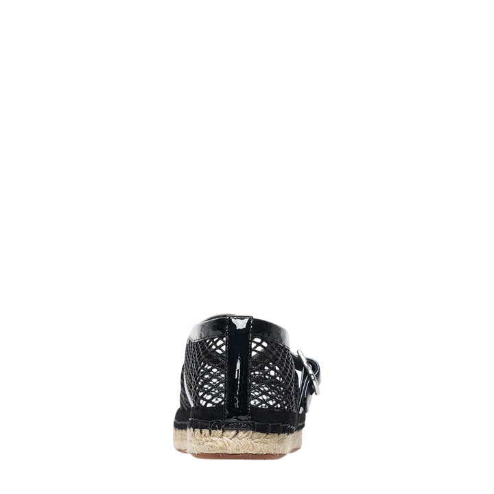 Fishnet Patent Espadrille Flats