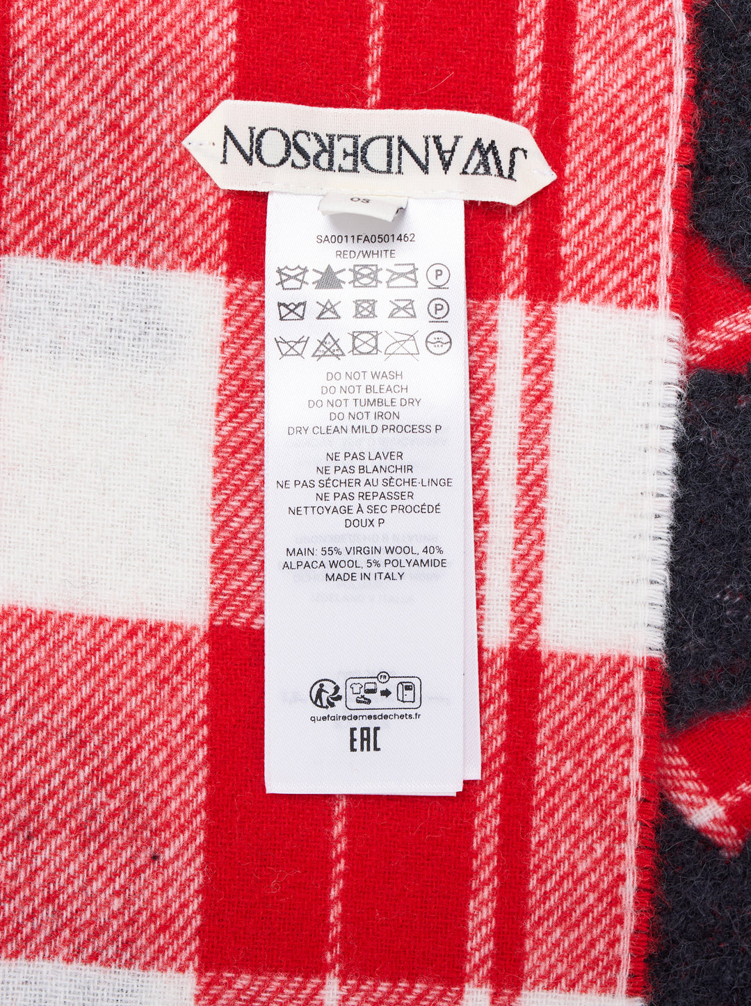 JW Anderson Logo Fil Coupé Check Scarf - view 3