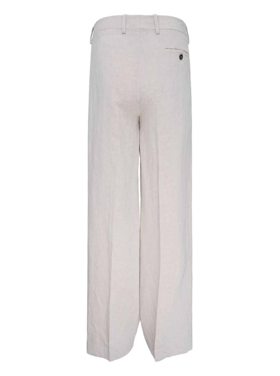 JW Anderson single pleat wide-leg trousers in oatmeal linen, shown from the front - view 2