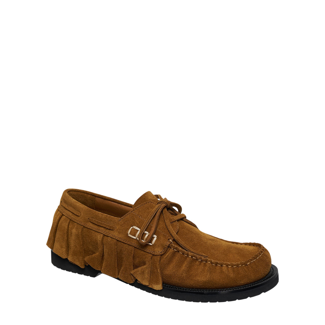 Ruffle Fringe Boat Loafers